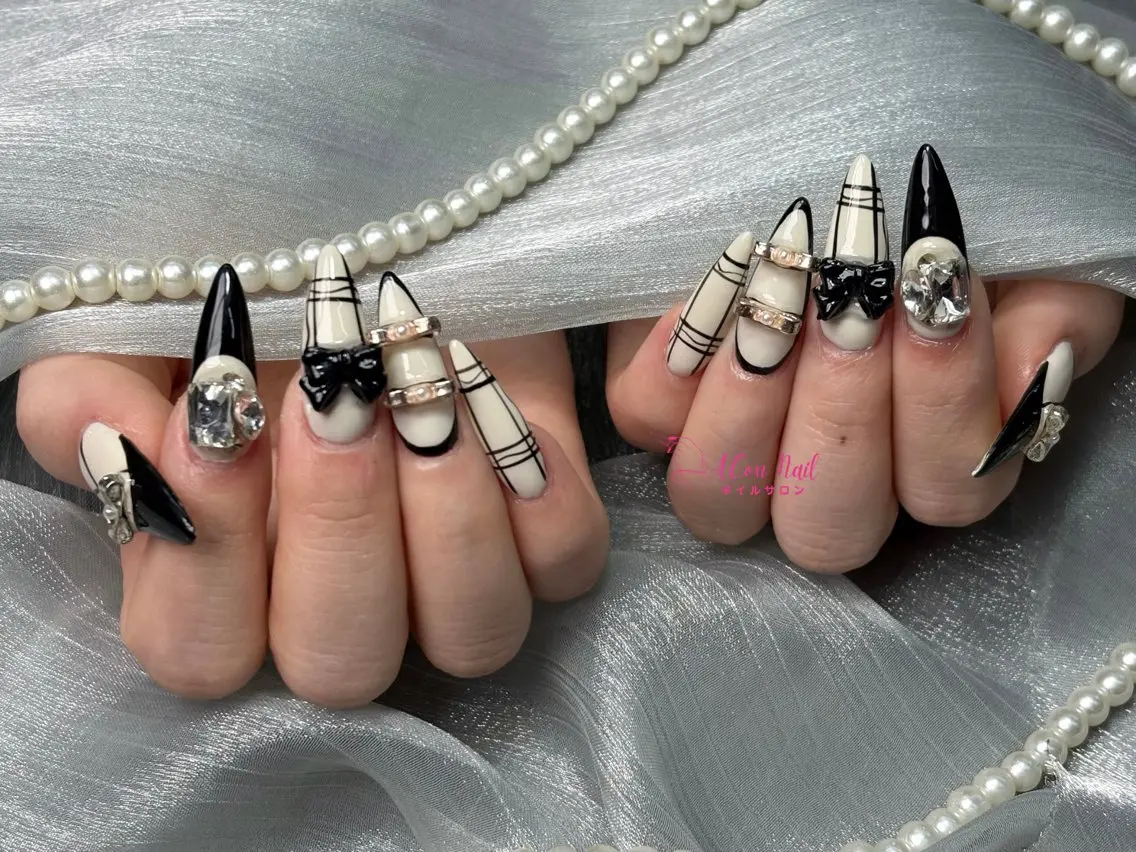 ネイル 桜ネイル 長さ出し フラワーネイル フレンチネイル ジェルネイル ハンドネイル ACon NailSalonのネイルデザイン