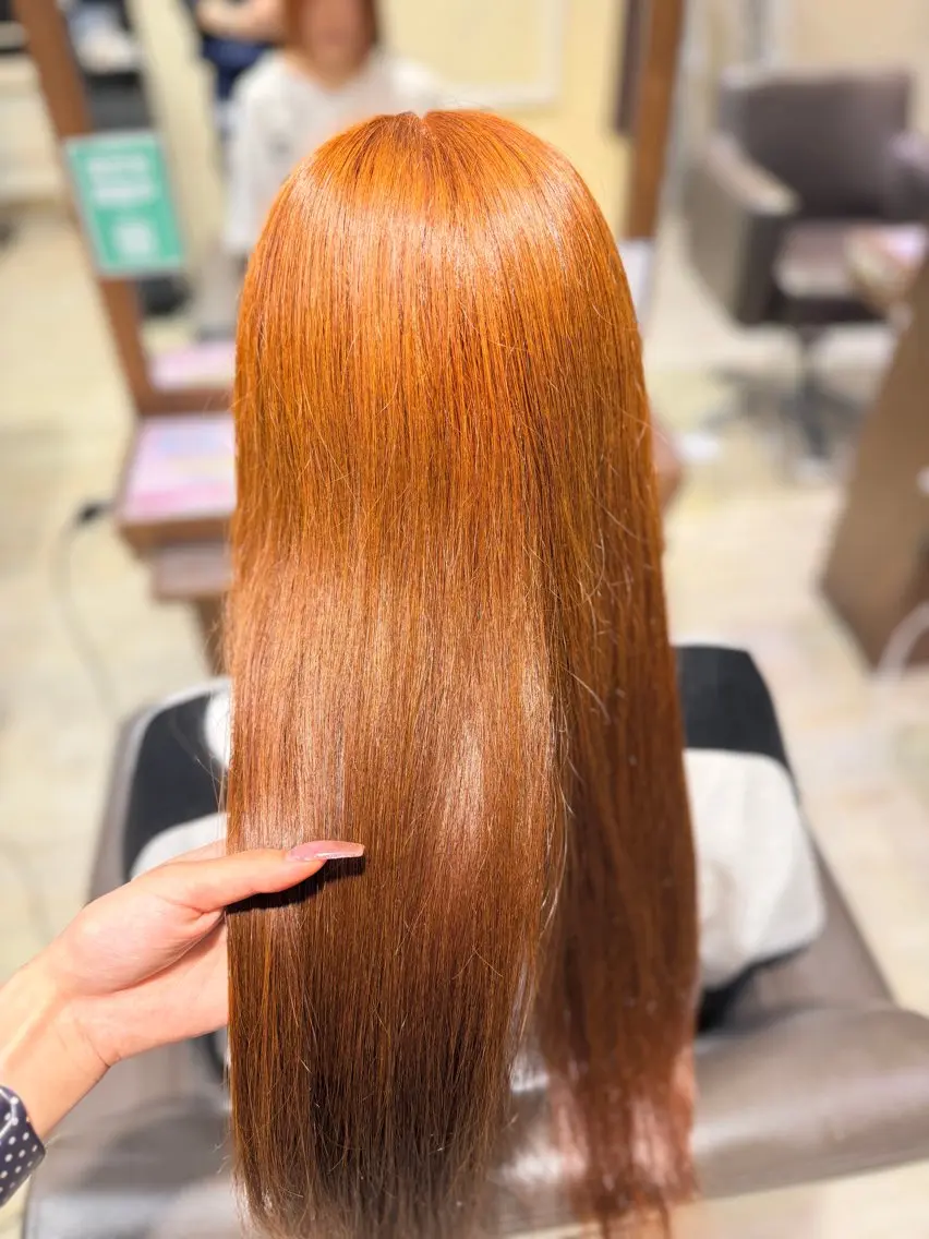カラー ブラウンカラー オレンジ オレンジブラウン 神野 流嘉のヘアスタイル