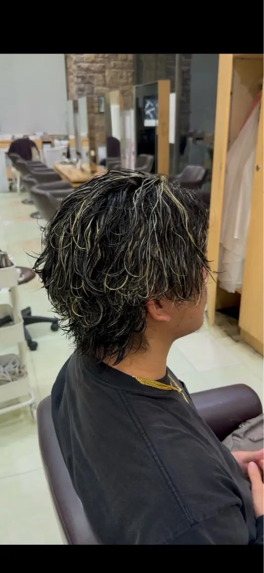 ショート カラー パーマ メンズ カット パーマ メンズパーマ特化 ふうきのヘアスタイル