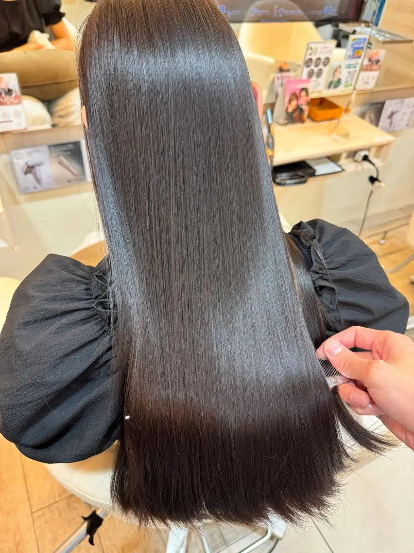 ロング パーマ カット 縮毛矯正 トリートメント 💎髪質改善💎艶髪 💎ブリーチ💎津村のヘアスタイル