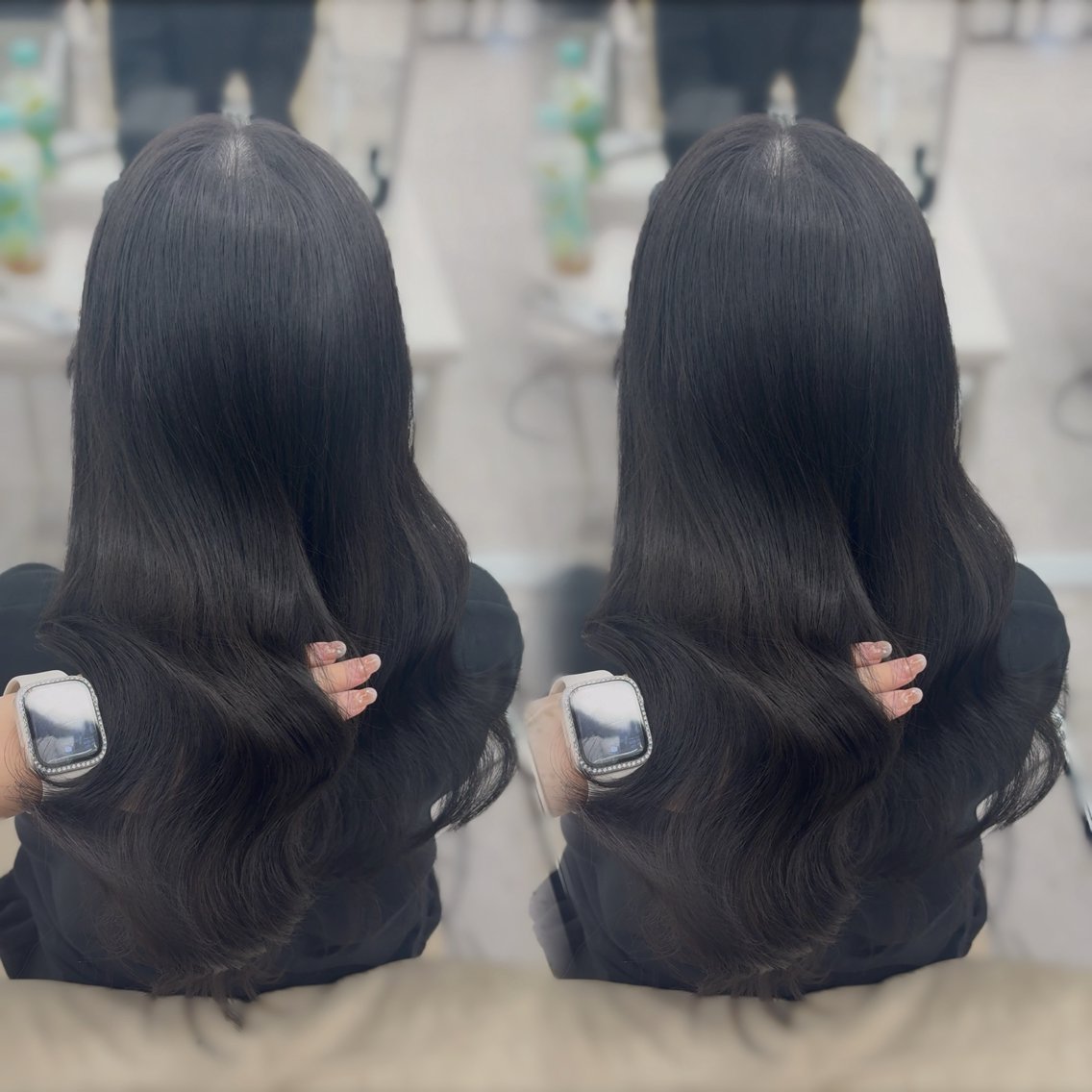カラー 黒髪 ブリーチ ブルーカラー ブルーブラック 髪質改善 ヘアカラー トリートメント カラー・髪質改善🫧 COCO  ほのかのヘアスタイル