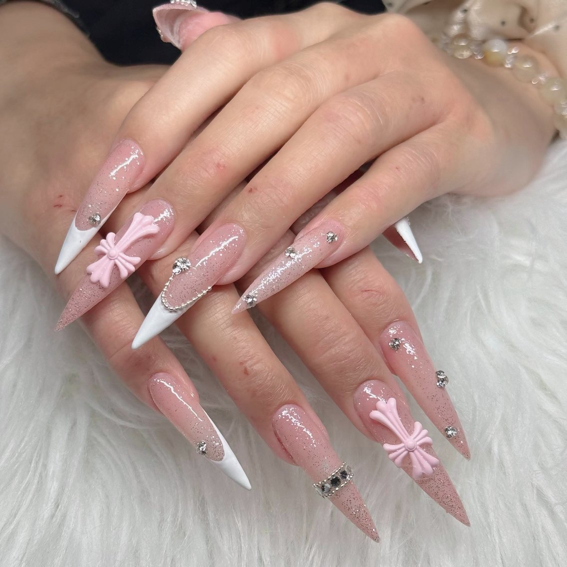 ネイル フットネイル フレンチネイル グラデーション 韓国ネイル ロングネイル ハンドネイル Hani Nail Salonのネイルデザイン