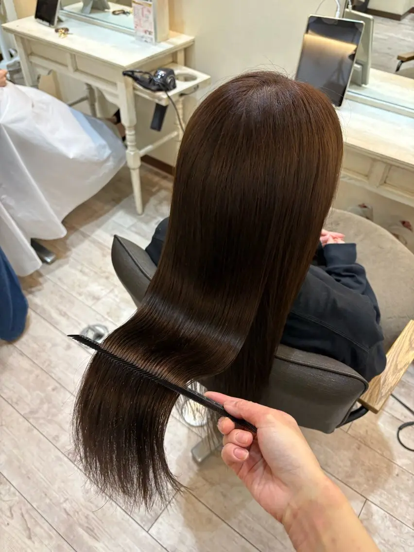 ロング カラー 髪質改善 トリートメント カット ヘアカラー トリートメント 艶髪/縮毛矯正/ レイヤー/栄/あやかのヘアスタイル