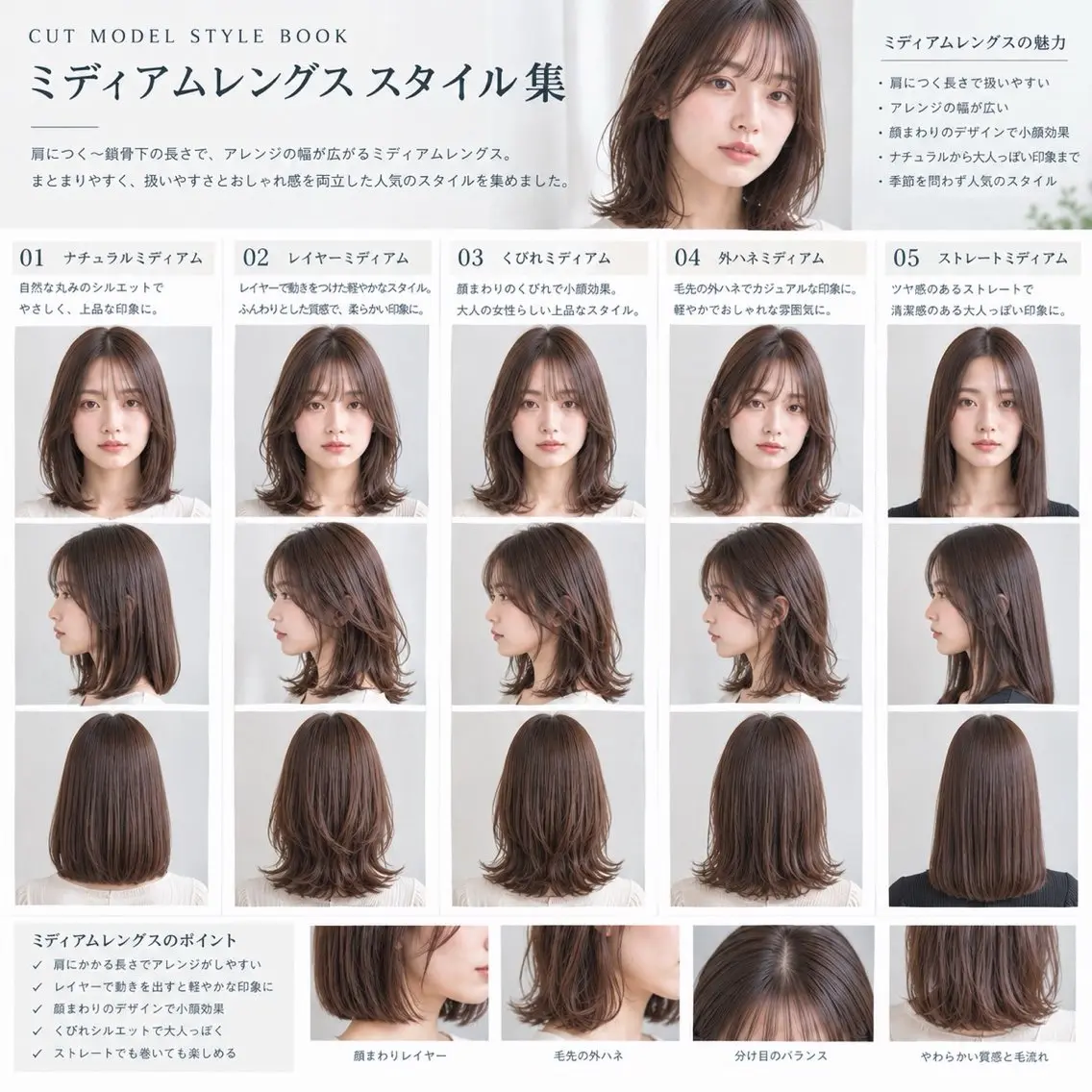 ミディアム カット 田中 望夢のヘアスタイル