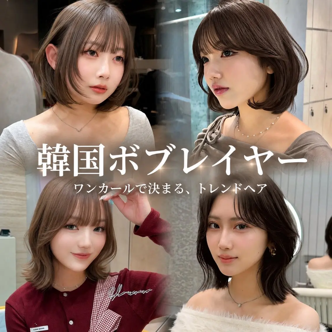 ミディアム ヘアアレンジ ボブレイヤー ボブ くびれヘア 顔周りカット 伸ばしかけ カット ヘアカラー トリートメント ヘアセット 大宮縮毛矯正💖韓国 レイヤー✂️櫻井のヘアスタイル