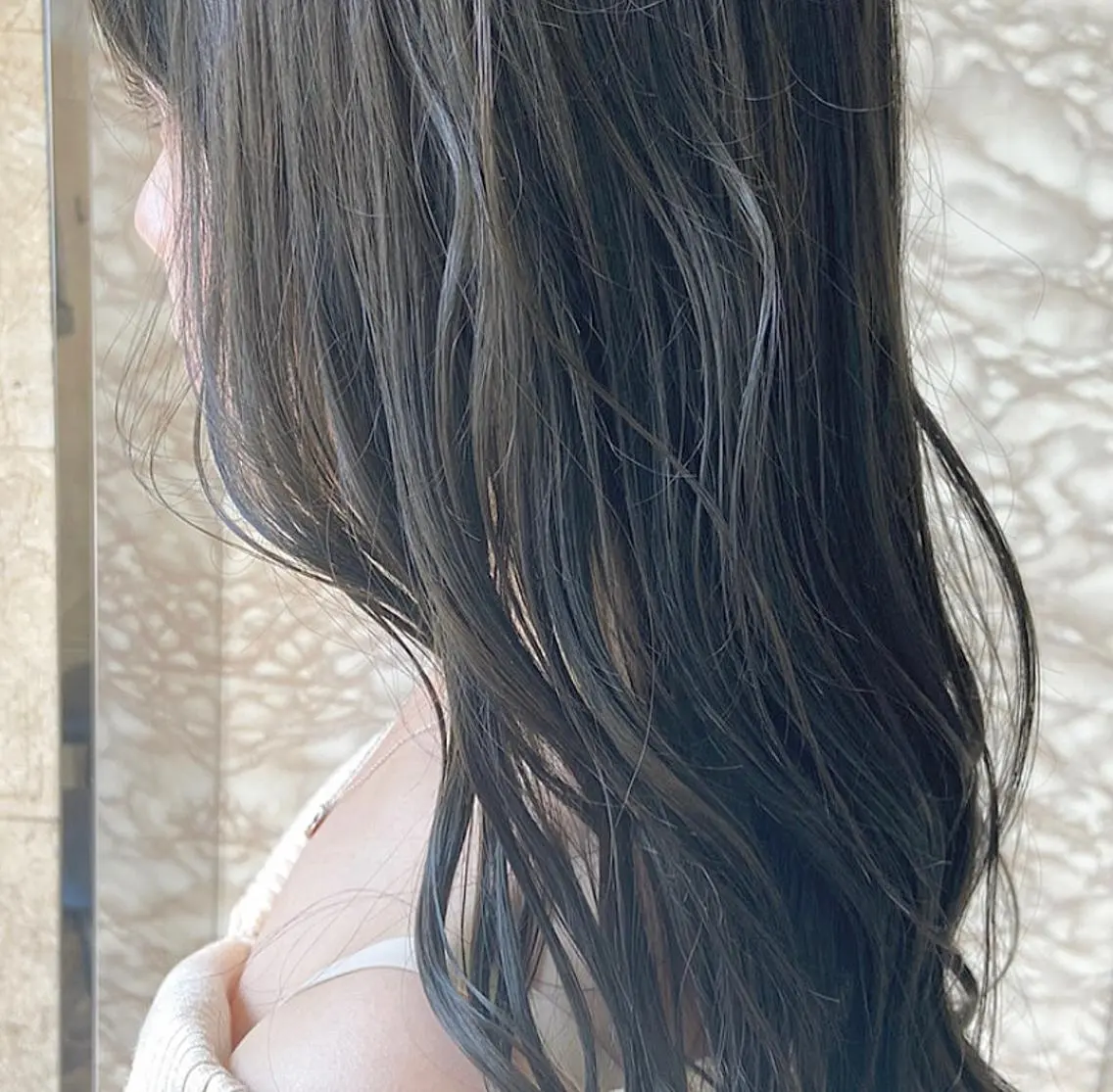 ロング カラー グレージュ オリーブグレージュ オリーブグレー ヘアカラー トリートメント ヘアセット 地毛風艶カラー🌿 喜多夏海のヘアスタイル