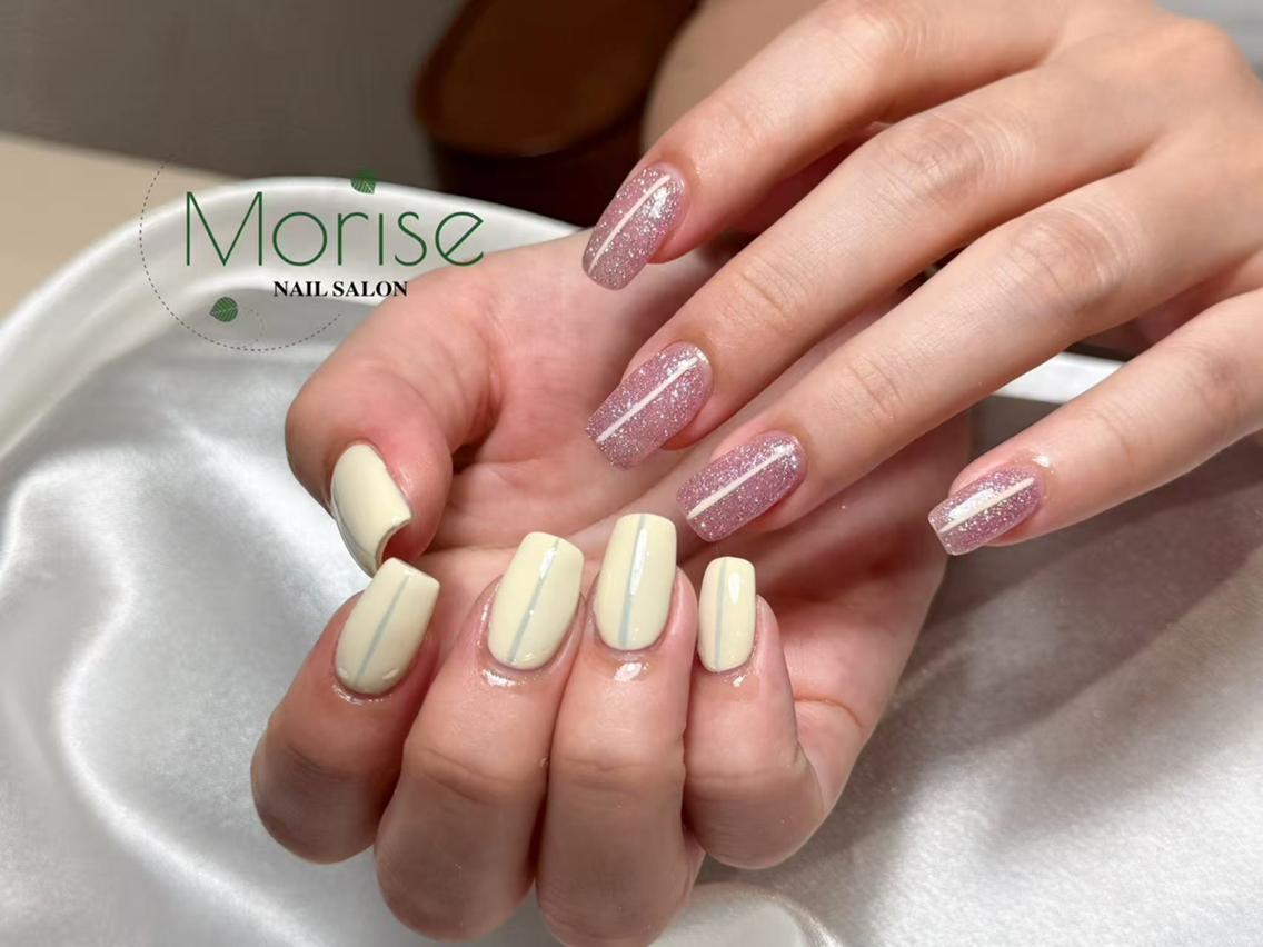 ネイル チークネイル 長さ出し フラッシュネイル フレンチネイル ガラスフレンチ ハンドネイル ハンドケア Morise Nail 原宿店のネイルデザイン