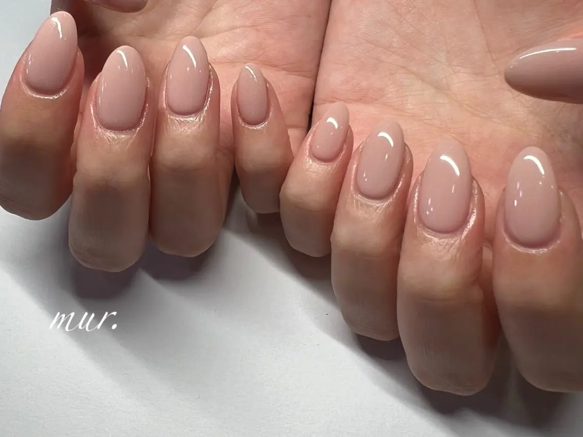 ネイル ジェルネイル オフィスネイル ワンカラーネイル ピンク シンプルネイル nailsalon mur.のネイルデザイン