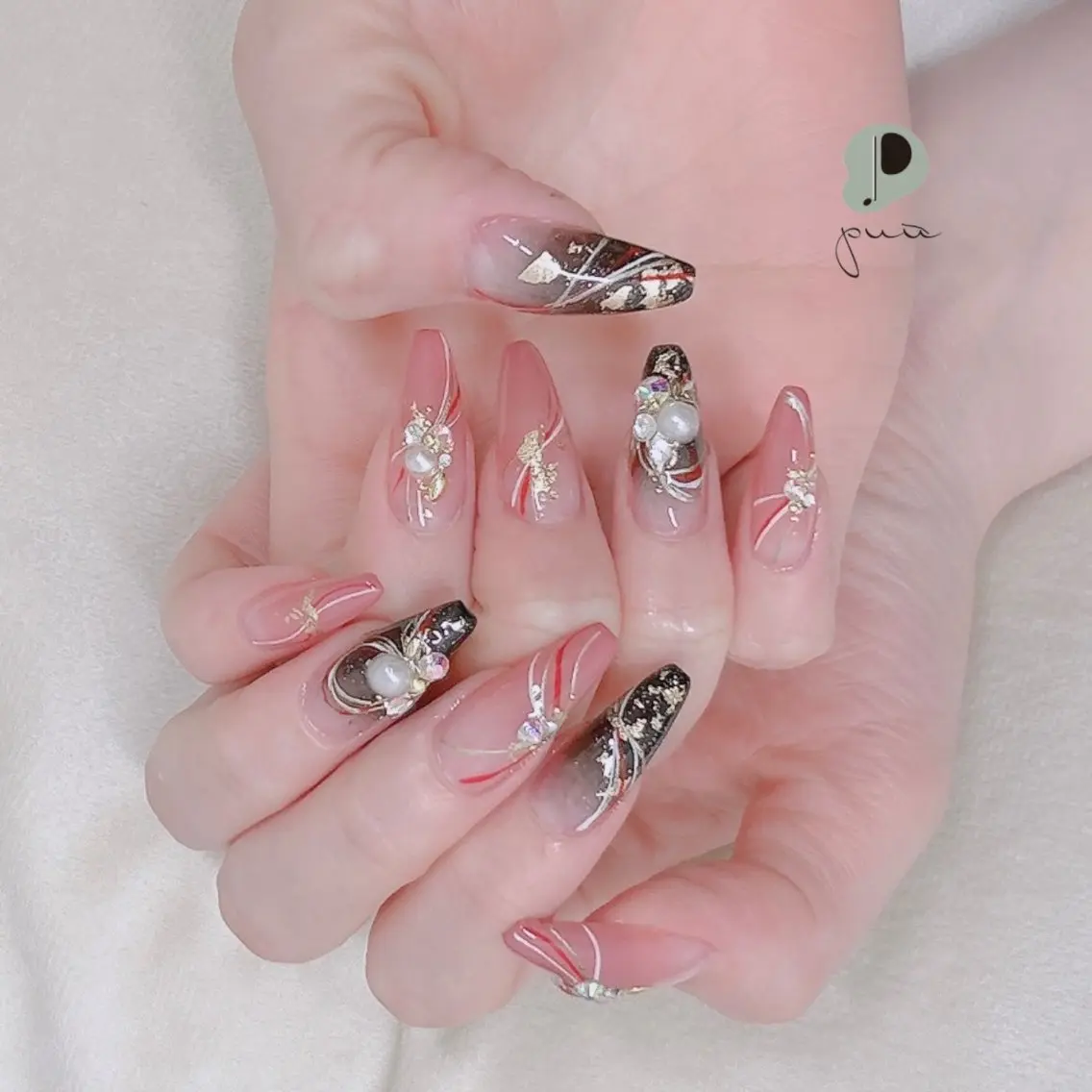 ネイル グラデーション スカルプネイル ハンドネイル Nail salon puu kyotoのネイルデザイン