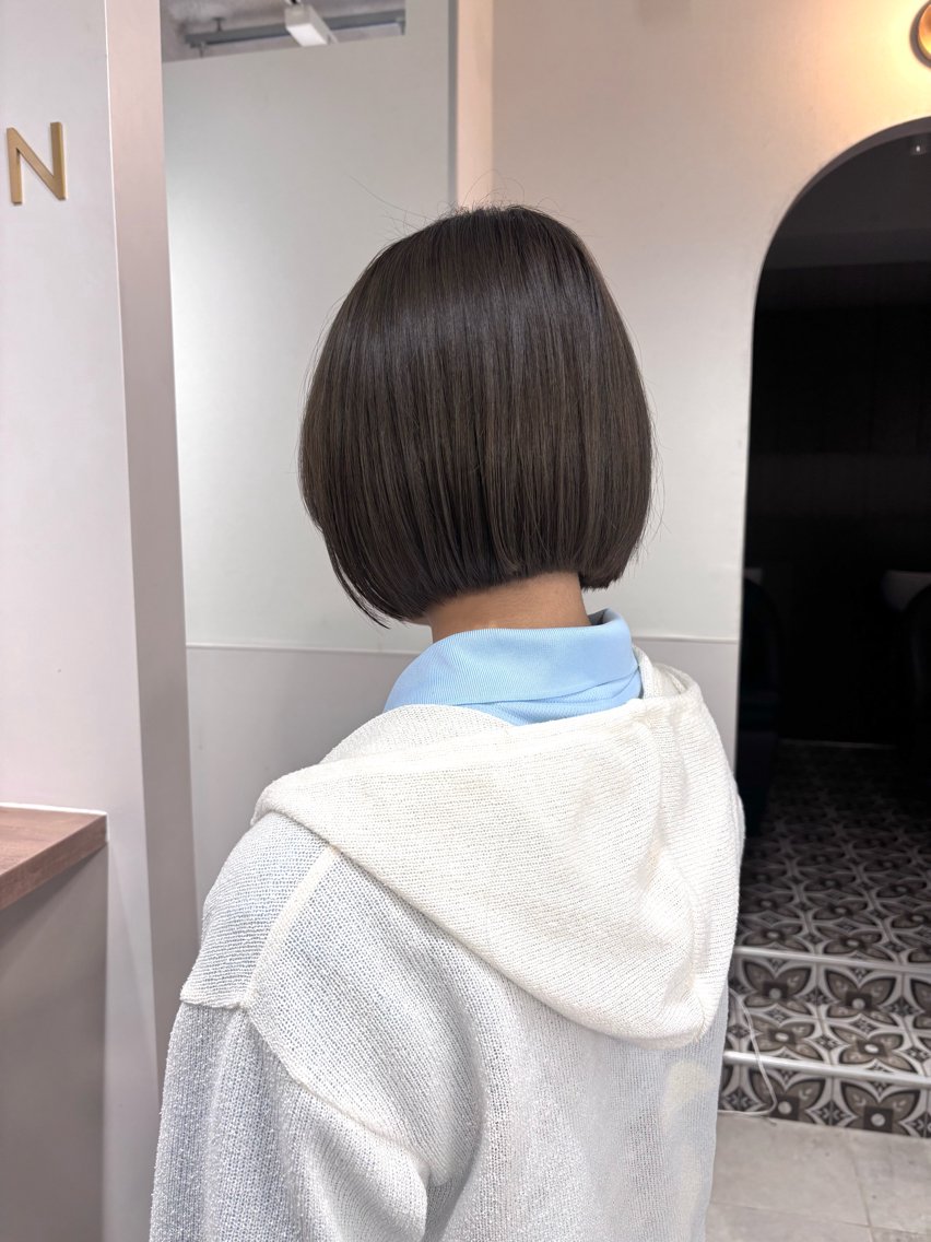 ショート カラー ブリーチ ブリーチなしカラー カット ヘアカラー なぎ🌿.∘[ボブ, ニュアンスカラー]のヘアスタイル