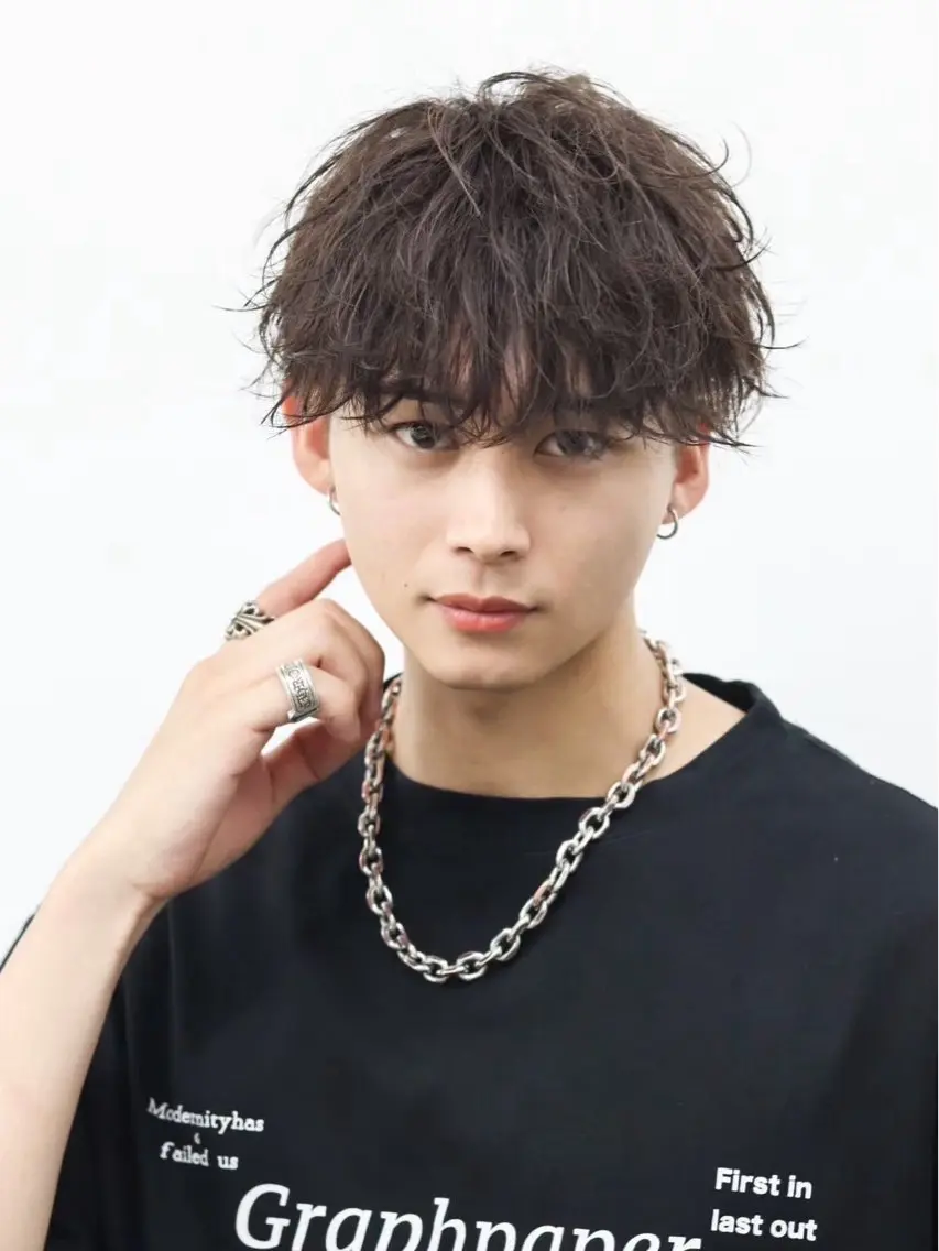 ショート パーマ メンズ カット パーマ 🔥ジャス/ 無造作パーマ特化🔥のヘアスタイル