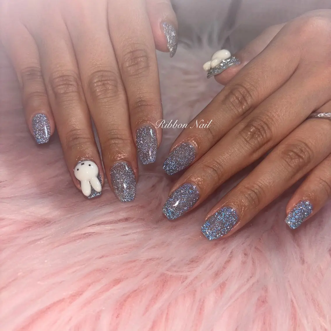 ネイル ブルー フラッシュネイル Nail Ambra Fusamiのネイルデザイン
