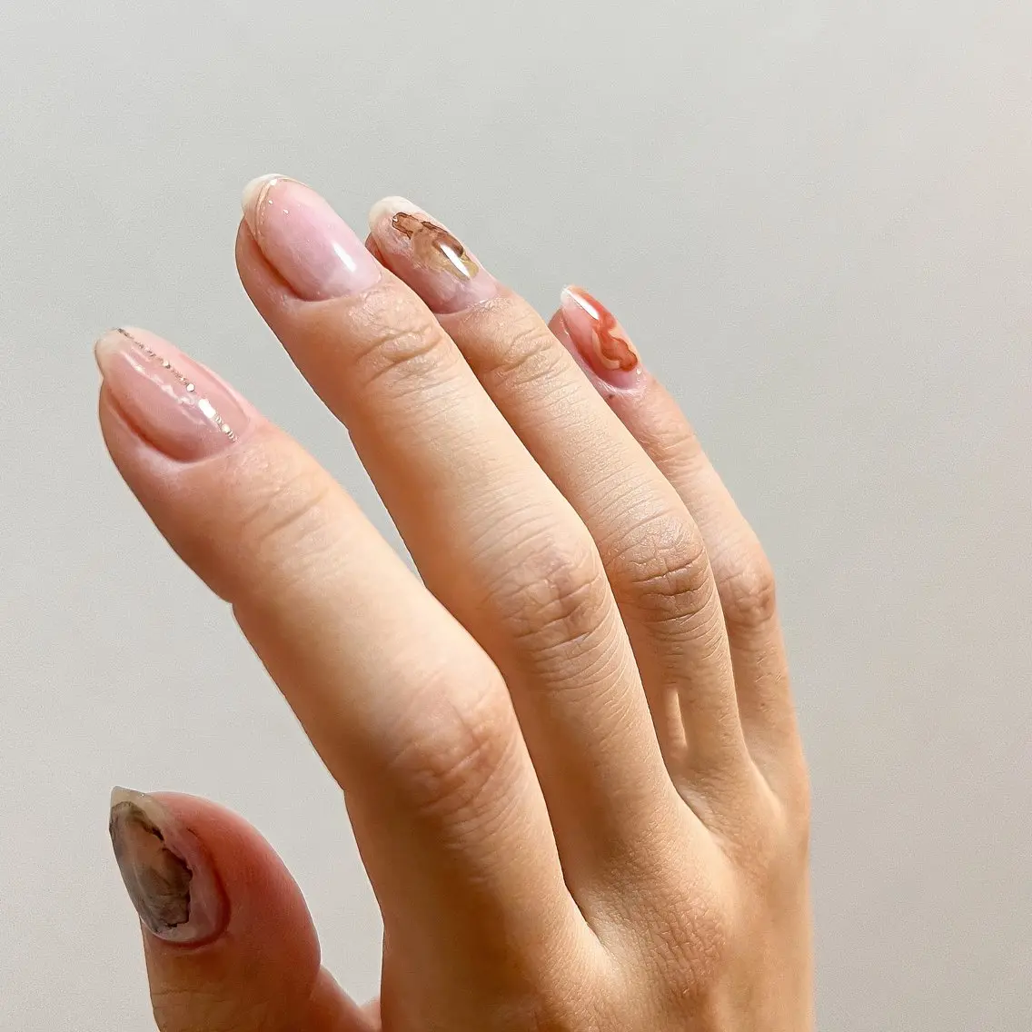ネイル ブラウン ハンドネイル pointillé .ayaのネイルデザイン