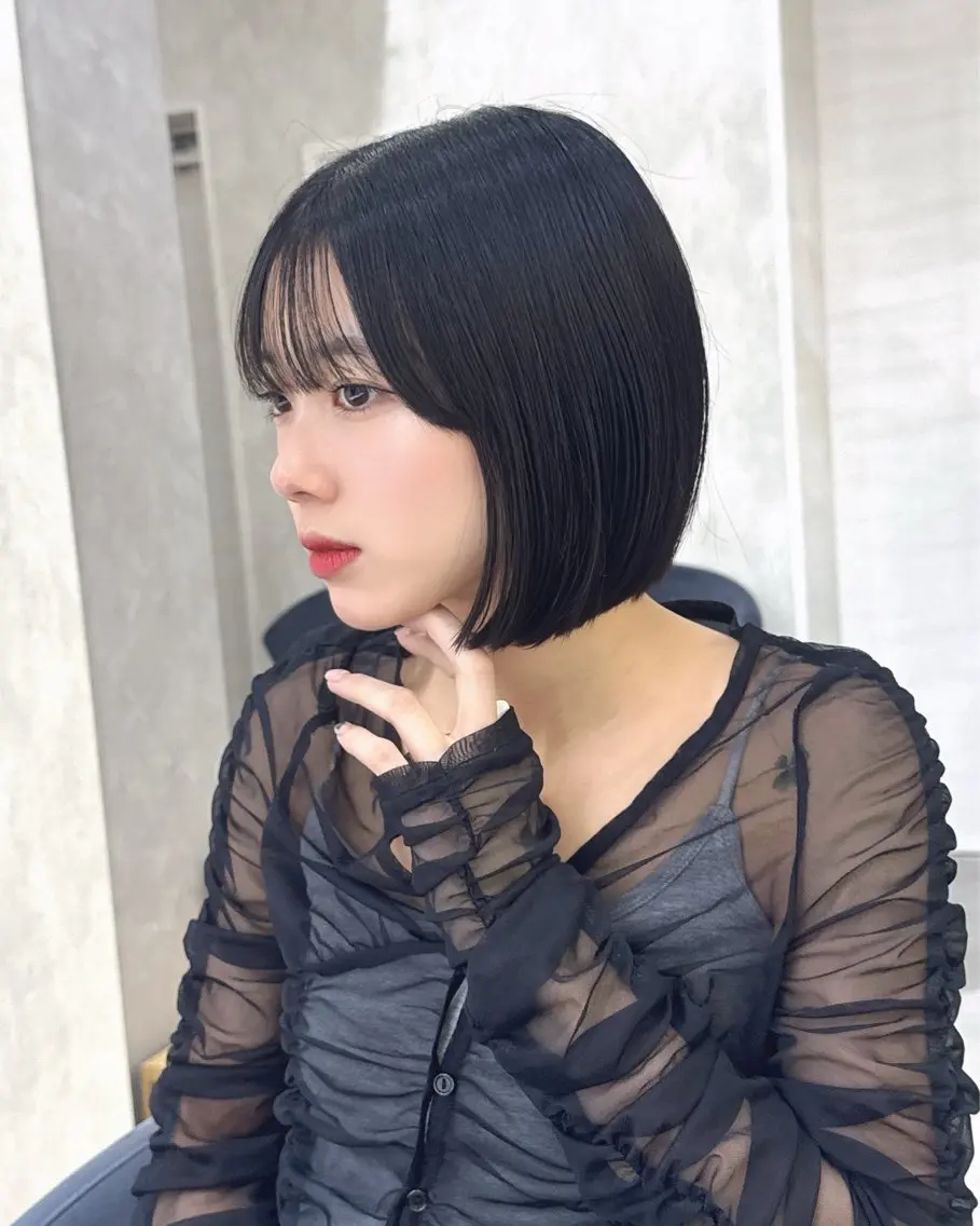 【💝6月限定💝】ボブカット🇰🇷➕内部補修トリートメント🫧シャンプー込み🧴口コミ>超音波アイロン🌿の写真