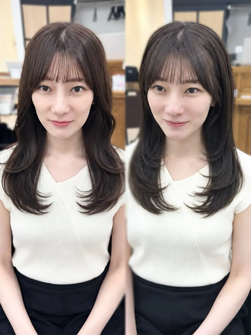 ロング カラー パーマ ヘアアレンジ メンズ キッズ カット 縮毛矯正 骨格補正カット/ レイヤー🌿JUNのヘアスタイル
