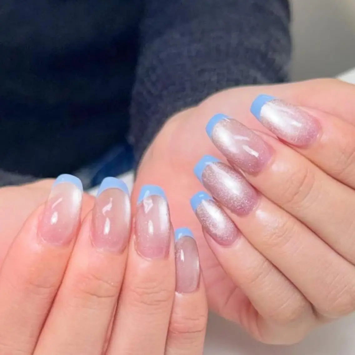 ネイル フレンチネイル マグネットネイル ハンドネイル muum_nail 新宿2分 三丁目1分のネイルデザイン