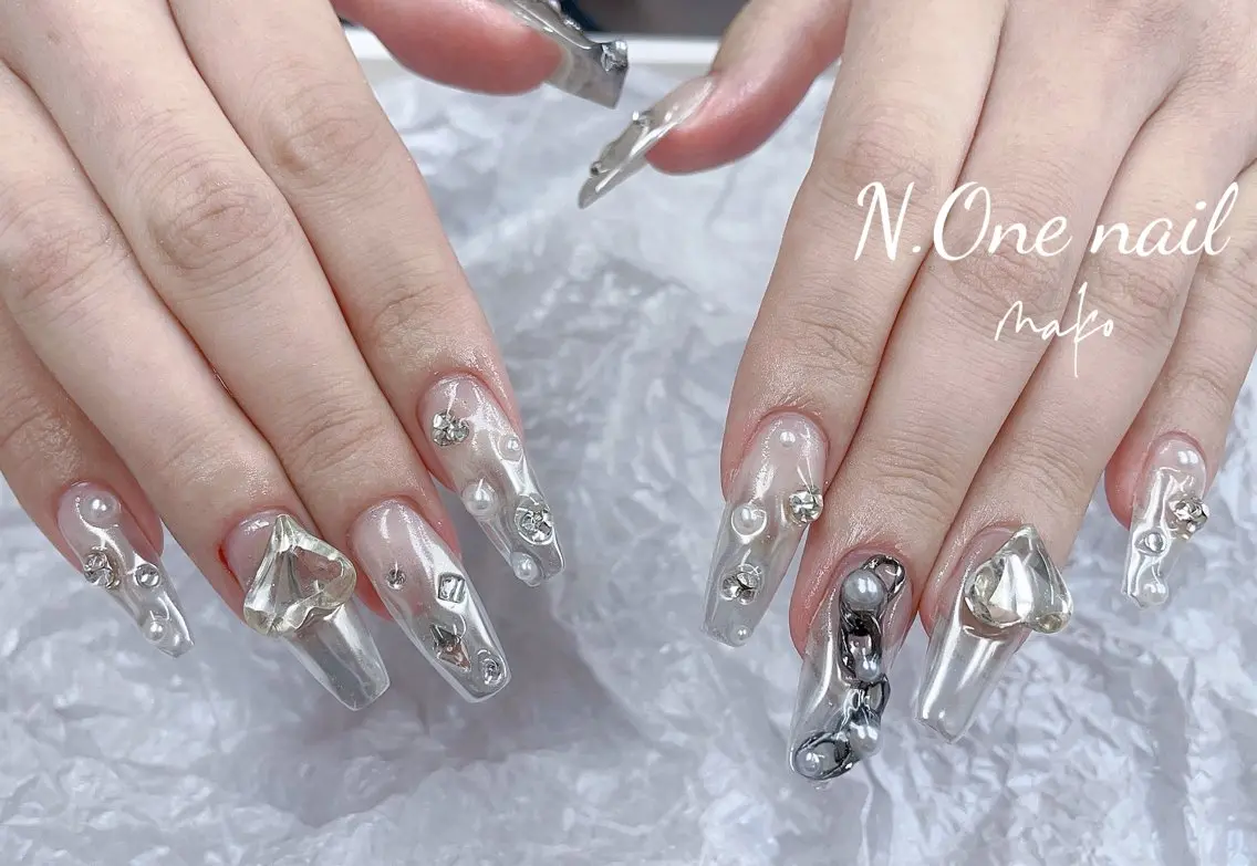 ネイル ハンドネイル 長いだし/スカルプ/ パラシェルN.oneのネイルデザイン