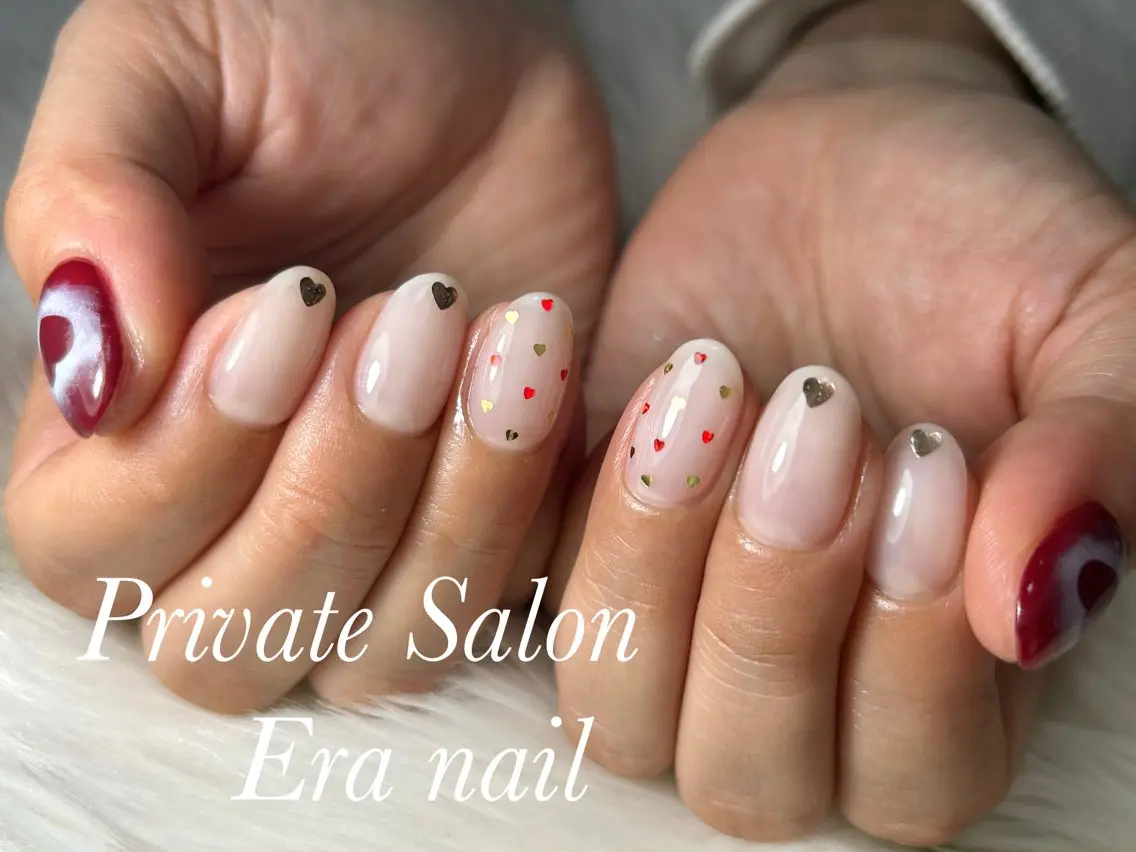 ネイル ハート ハンドネイル Era nailのネイルデザイン