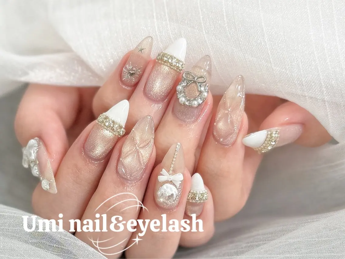 ネイル 長さ出し ジェルネイル 韓国ネイル マグネットネイル 持ち込み Umi nail& eyelashのネイルデザイン