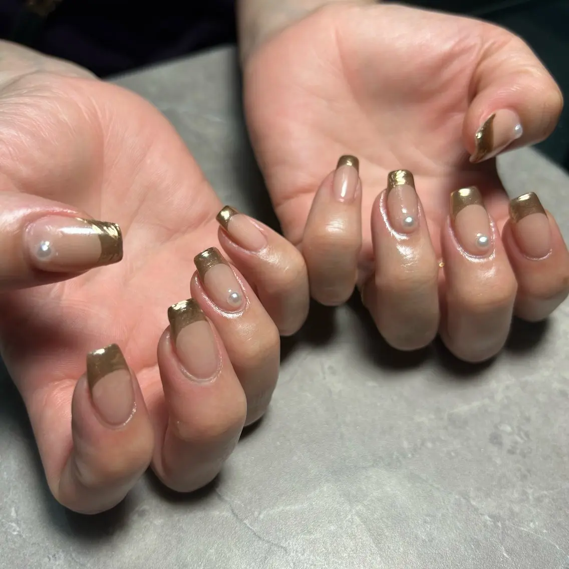ネイル フレンチネイル ミラーネイル Lulea nailのネイルデザイン