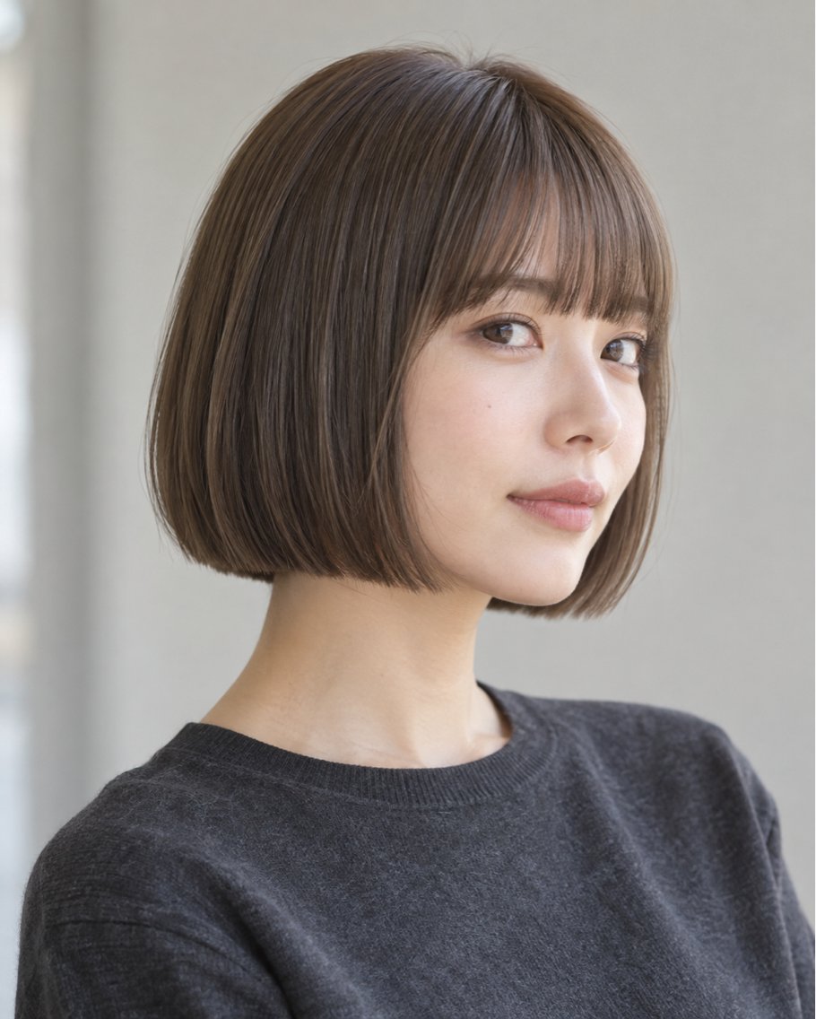 ショート カラー 切りっぱなしボブ ワンレンボブ ボブ ボブカット 募集中/村上廉のヘアスタイル