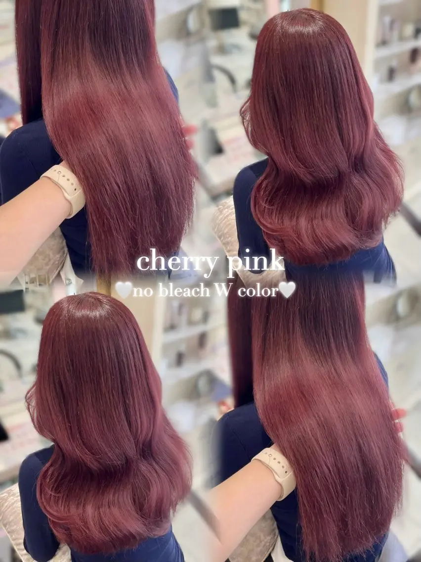 ロング カラー ブリーチ ブリーチなしカラー ヘアカラー トリートメント 🎀𝐧𝐚𝐨🎀 ピンク/ハイトーンのヘアスタイル