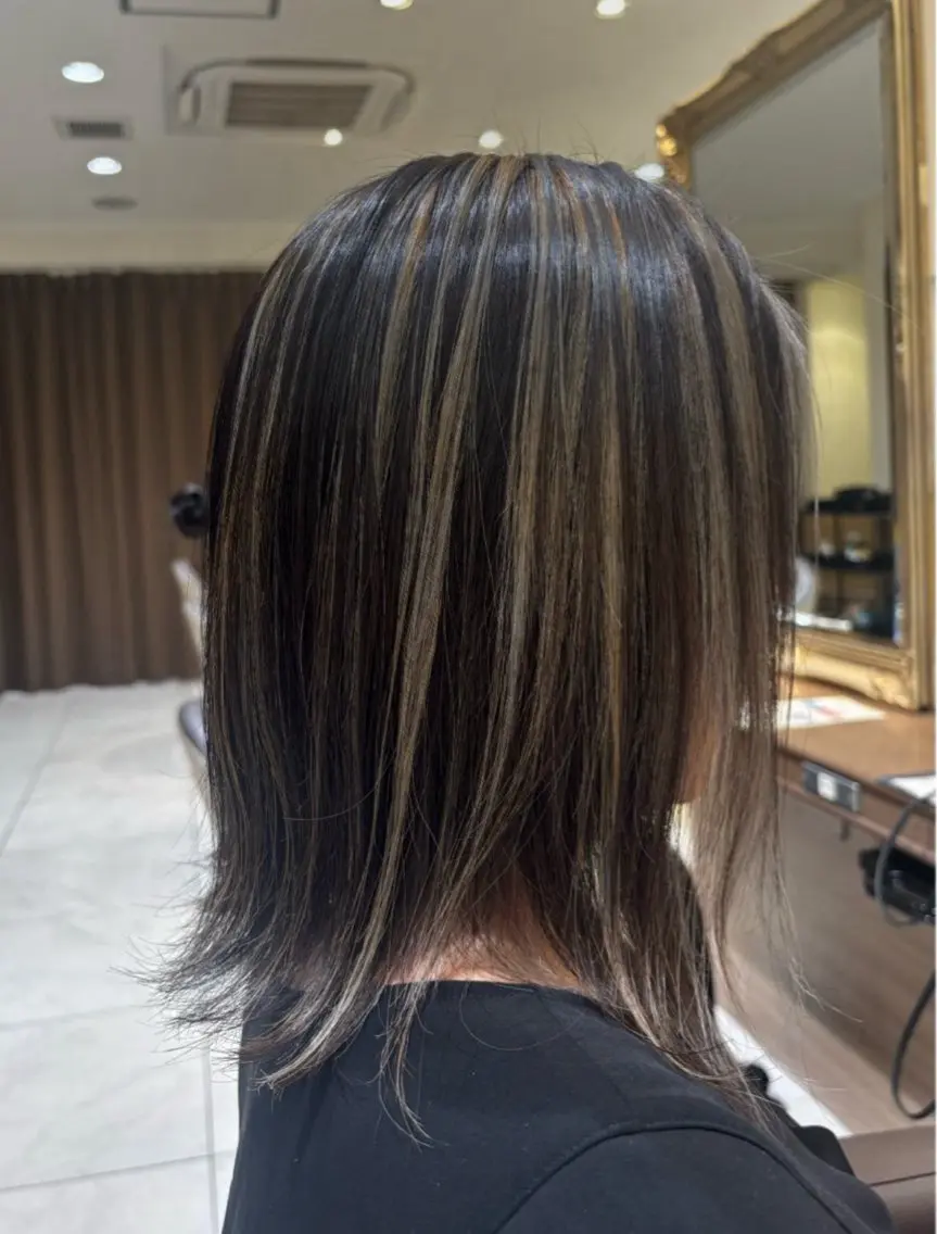ミディアム カラー ハイライトカラー ハイライト ⭐️モデル募集中⭐️ ⸝⋆🪐遠藤 青葉のヘアスタイル
