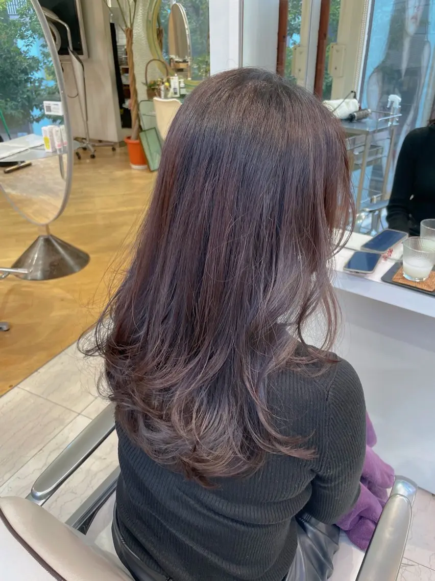 ミディアム カラー 青木 あおいのヘアスタイル