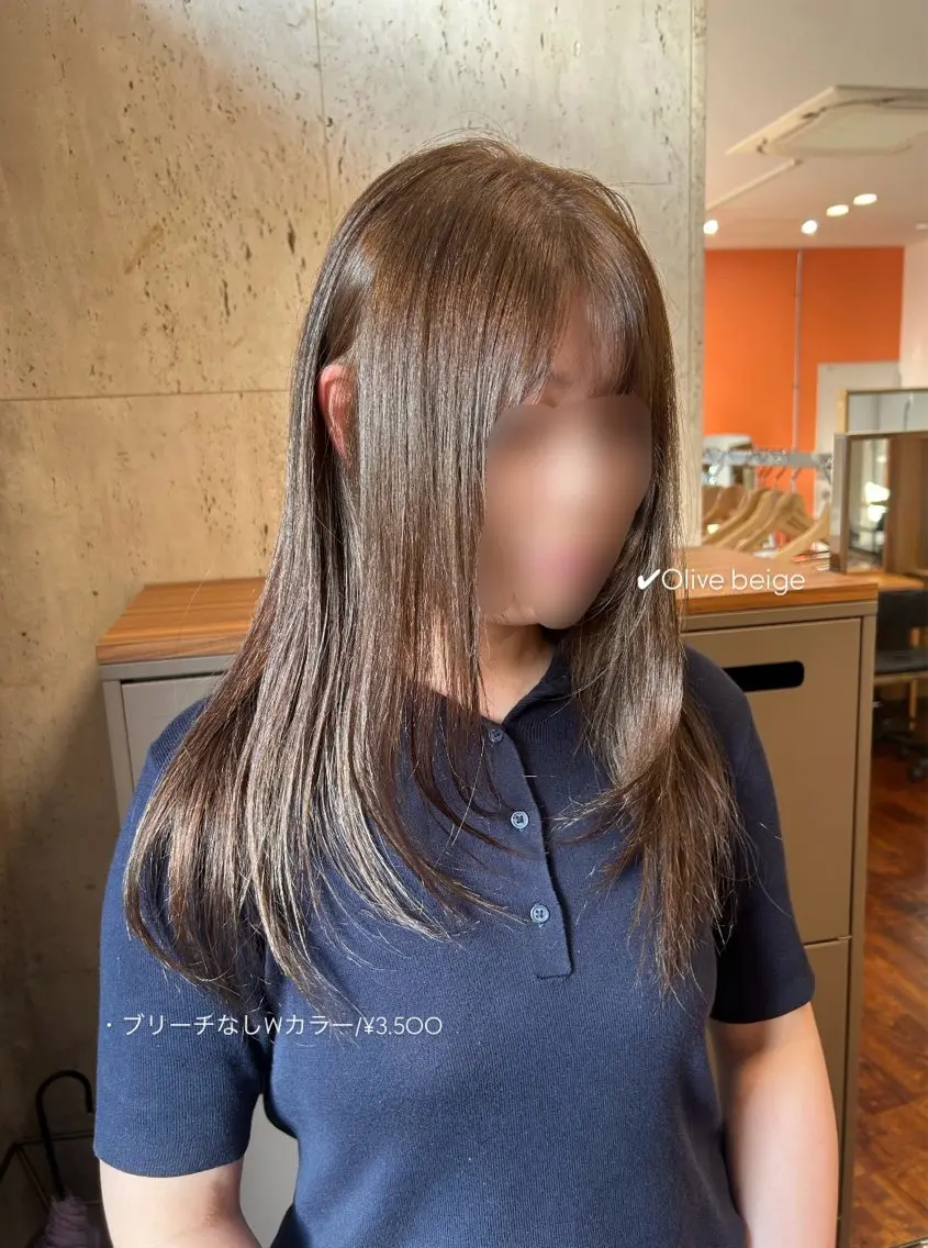 セミロング カラー ブリーチ 透明感カラー ブリーチなしカラー ヘアカラー 佐藤光華/JANU /カラーモデルのヘアスタイル
