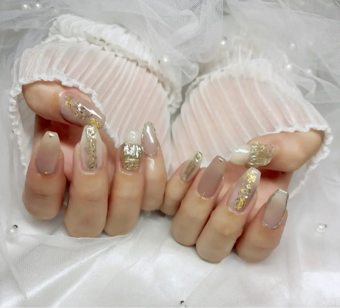 ネイル キラキラネイル ニュアンスネイル ハンドネイル Nail Salon macherieのネイルデザイン