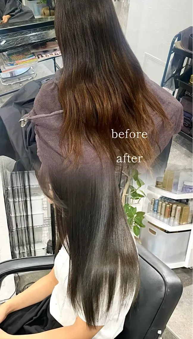 ロング カラー 透明感カラー ヘアカラー トリートメント 高級salon🤍 自由が丘徒歩1分のヘアスタイル