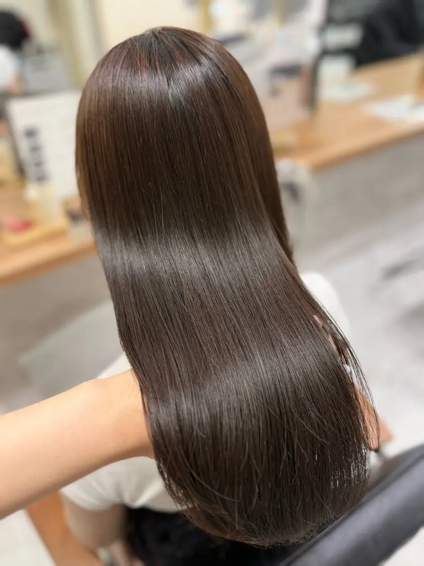 ロング パーマ カット 縮毛矯正 透け感color/ SUのヘアスタイル