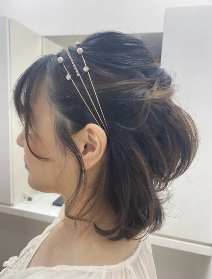 ヘアアレンジ ハーフアップ 馬渕 由梨のヘアスタイル