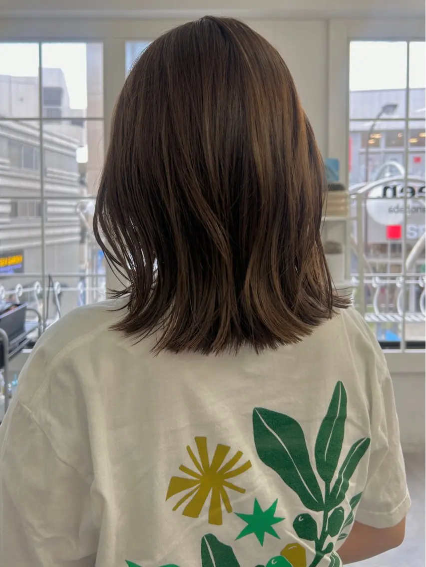 ミディアム カラー カット ヘアカラー トリートメント レイヤーボブ/ 艶カラー/サナ🌼のヘアスタイル