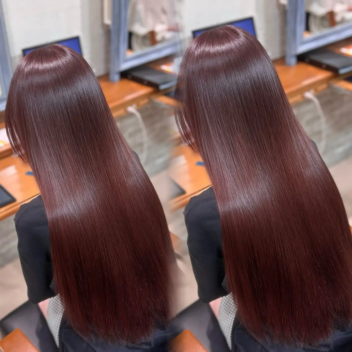 ロング ヘアカラー 🩶【巻ける縮毛 矯正】🩶蘭のマツエク・マツパデザイン