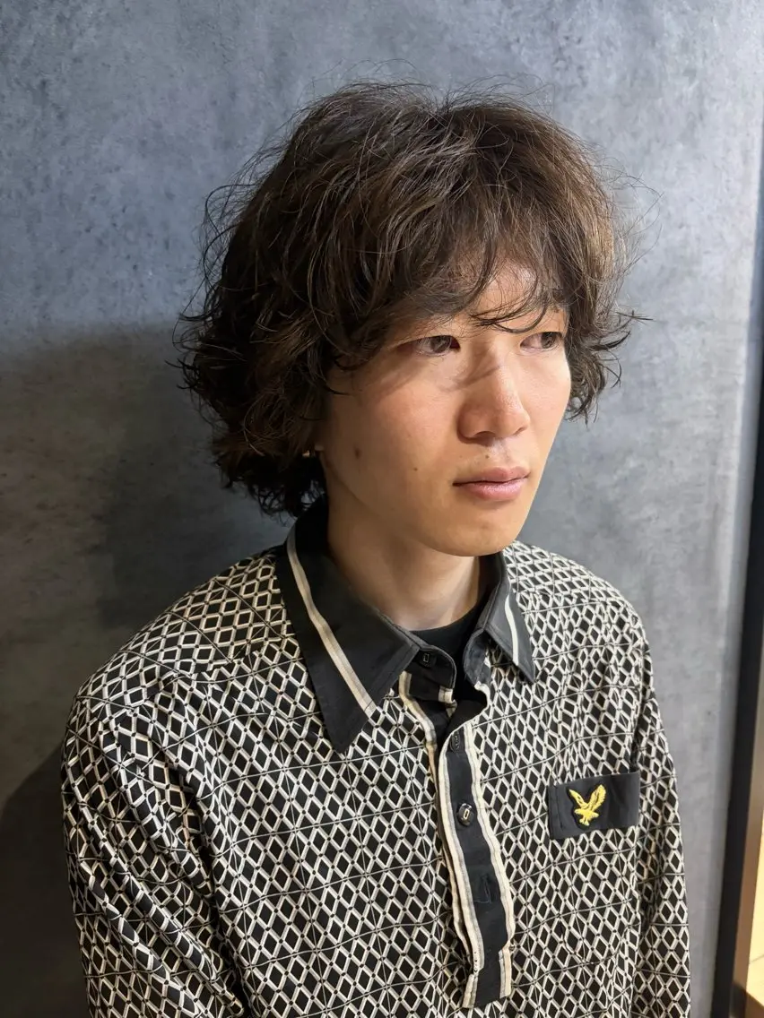 パーマ ヘアアレンジ メンズ メンズパーマ ボブ カット パーマ トリートメント ヘアセット メンズ特化✂️栗原 侑也のヘアスタイル