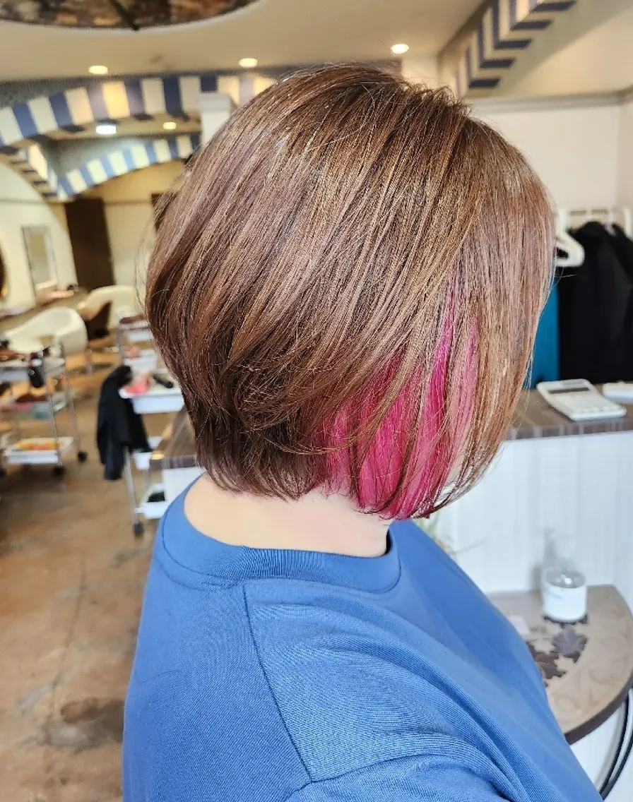 ショート カラー ブリーチ、デザイン  カラー福士直矢のヘアスタイル