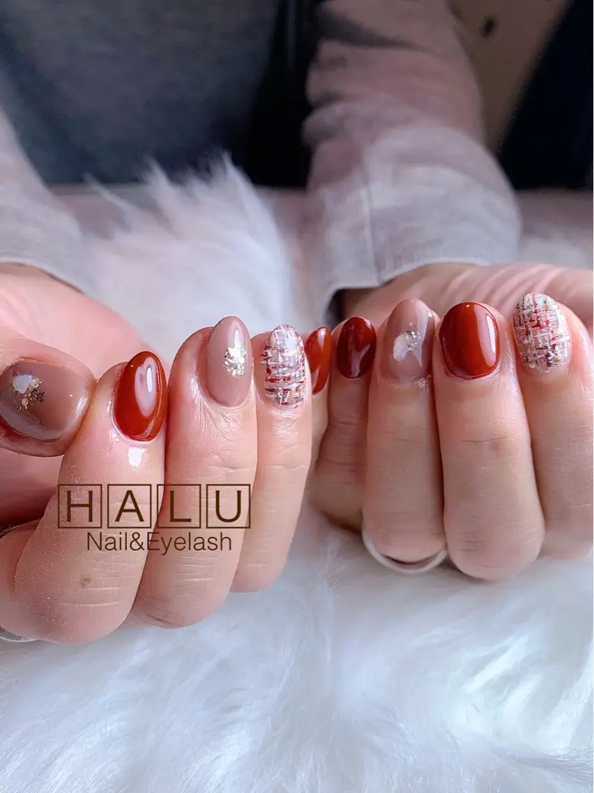 ネイル ツイードネイル HALU ハルのネイルデザイン