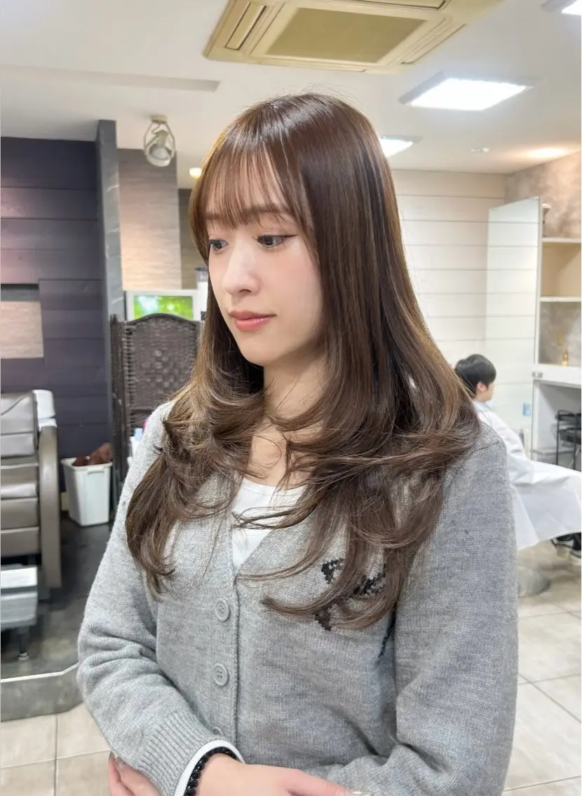ロング カット ヘアカラー レイヤー/艶髪カラー 森本くるみのヘアスタイル