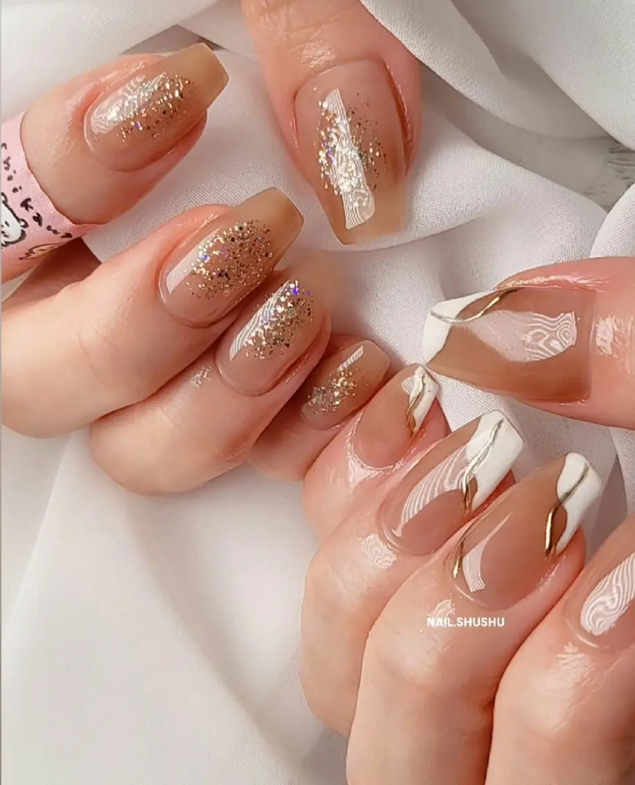 ネイル 持ち込み ニュアンスネイル ワンカラーネイル シンプルネイル 3dパーツ/流行り 👧shushu❤️のネイルデザイン