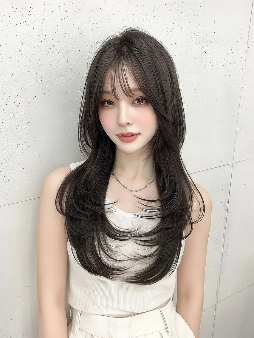 ロング カット ヘアカラー トリートメント ココ ルアナのヘアスタイル