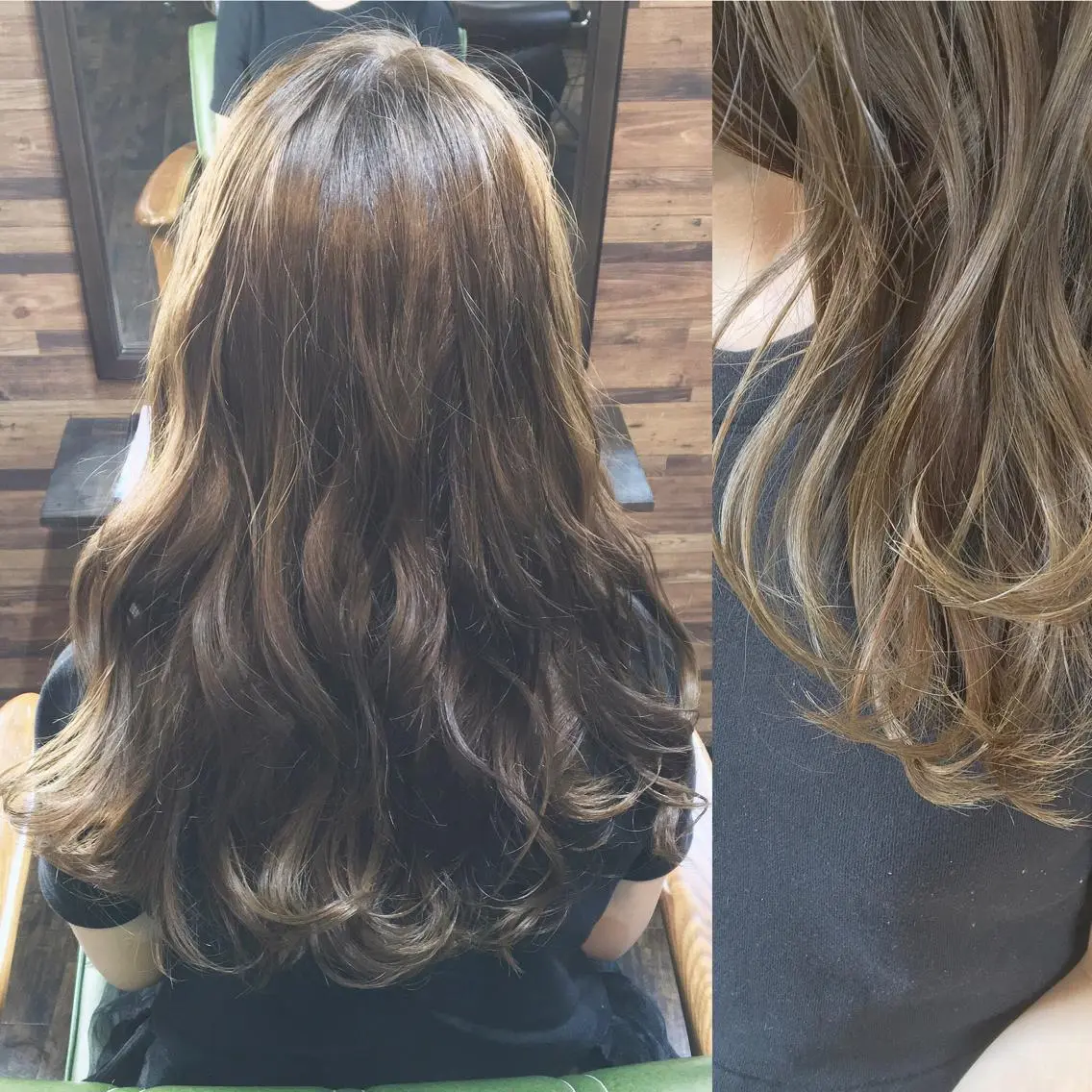 ロング カラー アッシュ イルミナカラー ミント トリートメント 川名 充✂️のヘアスタイル