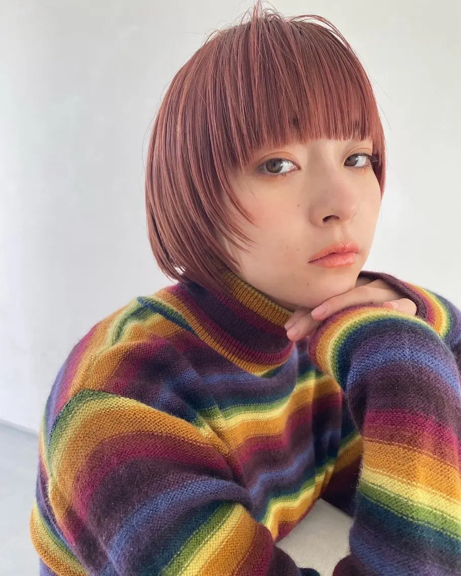 ショート カラー ベージュカラー ブリーチ ケアブリーチ ダブルカラー ピンクカラー カット ヘアカラー トリートメント 🧼柴田 健太郎🧼のヘアスタイル