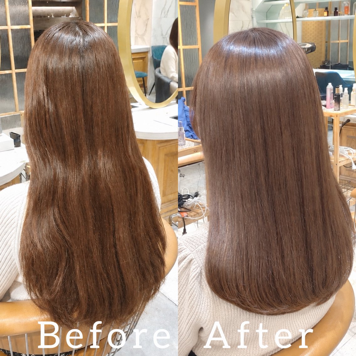 ロング カット ヘアカラー 縮毛矯正 トリートメント 縮毛矯正/レイヤー 💎やまもとちひろのヘアスタイル
