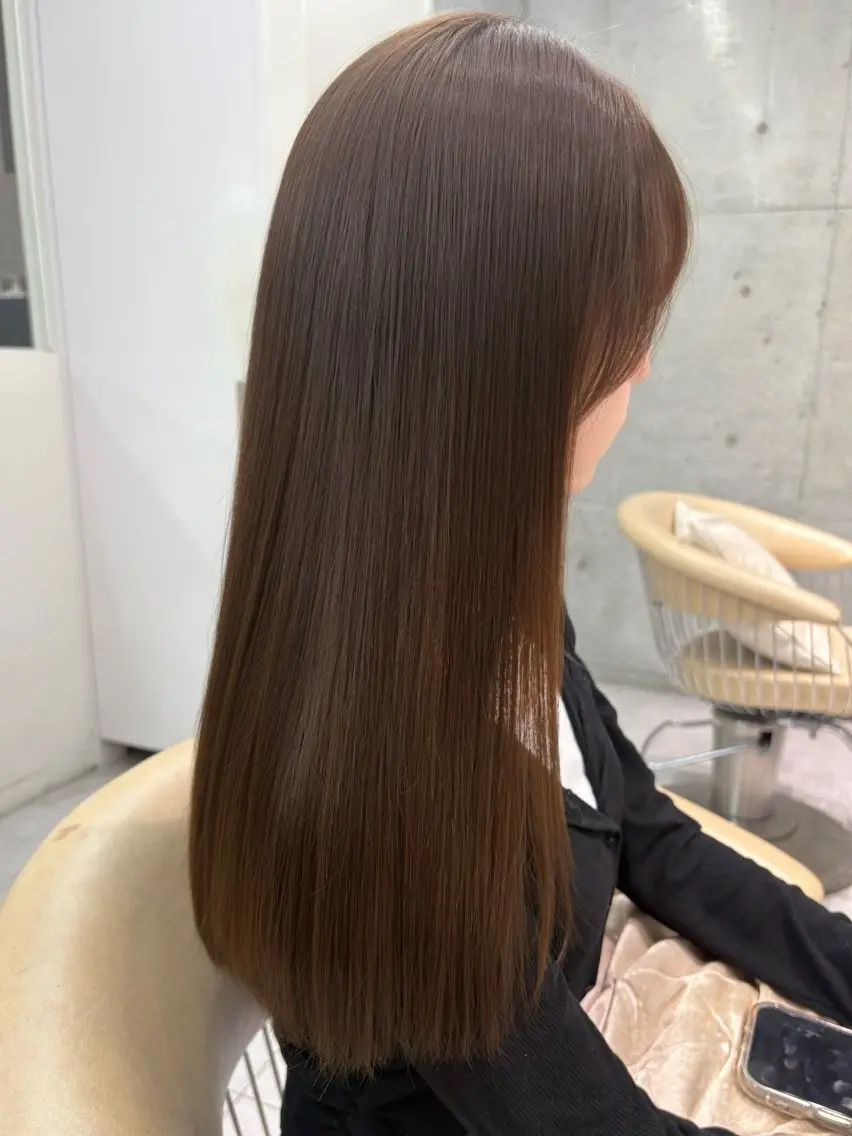 ロング カット ヘアカラー 縮毛矯正 福岡縮毛矯正✨️ ストレート 向井和輝のヘアスタイル