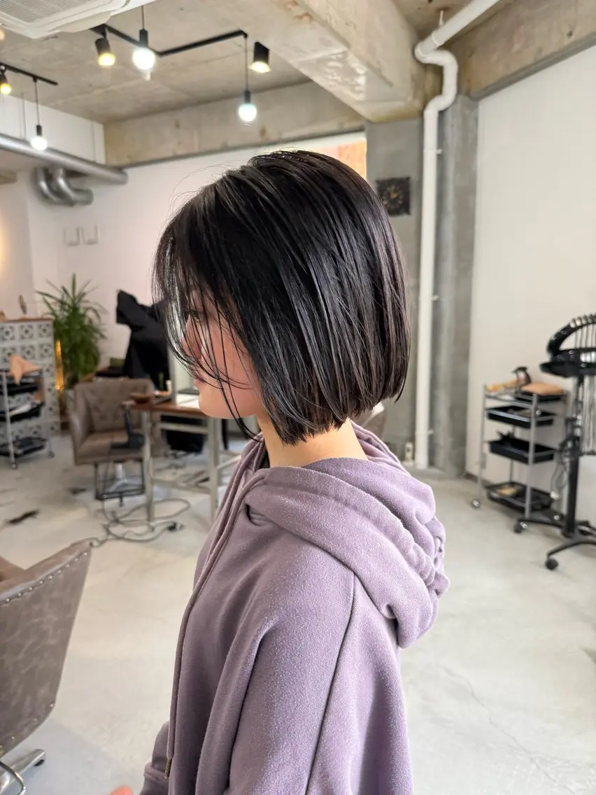 ショート カラー ボブ カット 縮毛矯正 カイリ /レイヤーカットのヘアスタイル