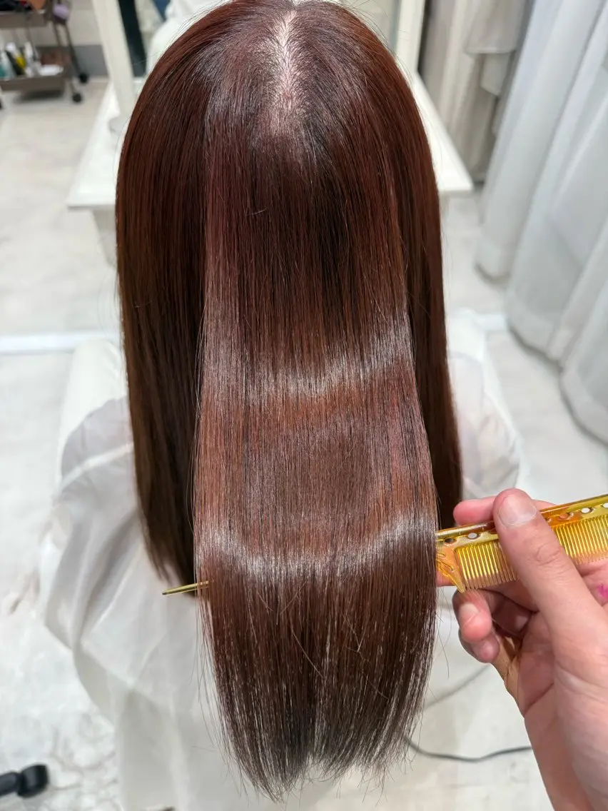 ミディアム カット 縮毛矯正 Barrel 天王寺 YUUのヘアスタイル