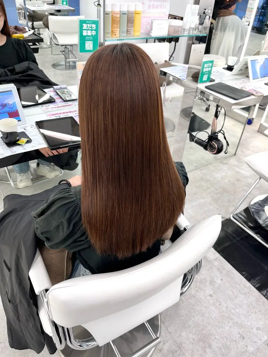 ロング パーマ ヘアカラー 縮毛矯正 レイヤーカット×艶髪 /Ayanaのヘアスタイル