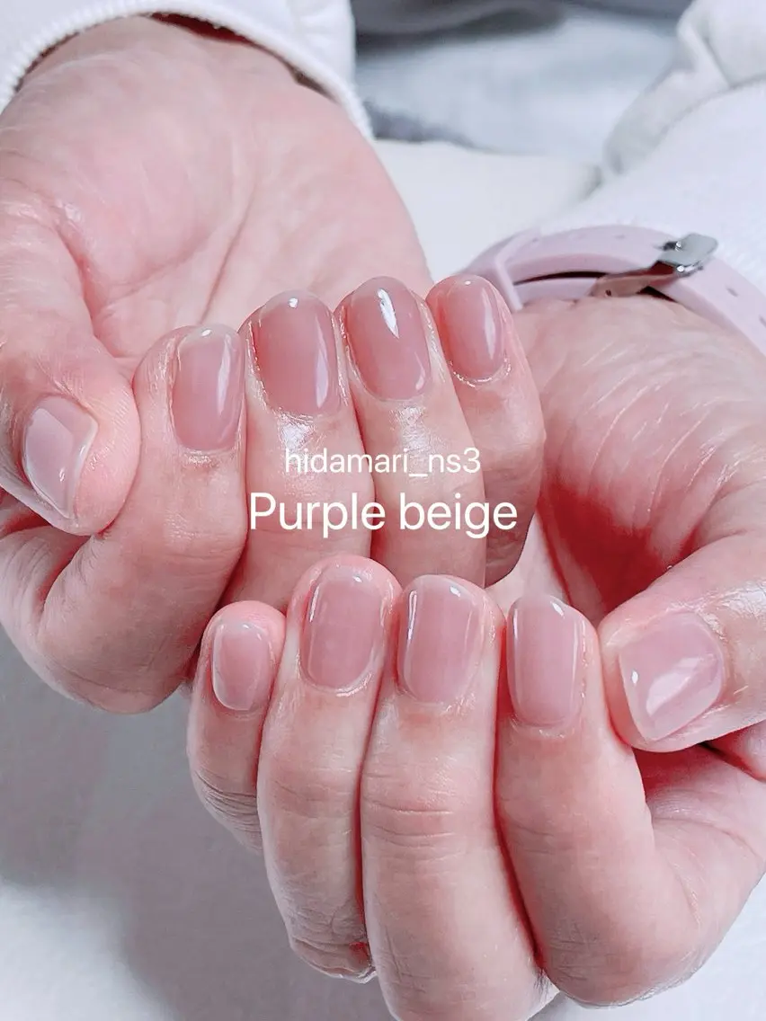 ネイル ワンカラーネイル パープル ハンドネイル NailSalon ひだまりのネイルデザイン