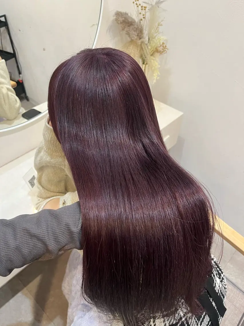 ロング カラー ラベンダーカラー ピンクカラー ピンクラベンダー ヘアカラー トリートメント 🦋Yui🦋透明感 /ベージュ/Wカラーのヘアスタイル
